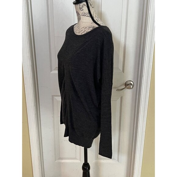 Vince Sweater Tunic Charcoal Grey Scoop Neck Long Sleeve Oversized Women's Small - Picture 5 of 9